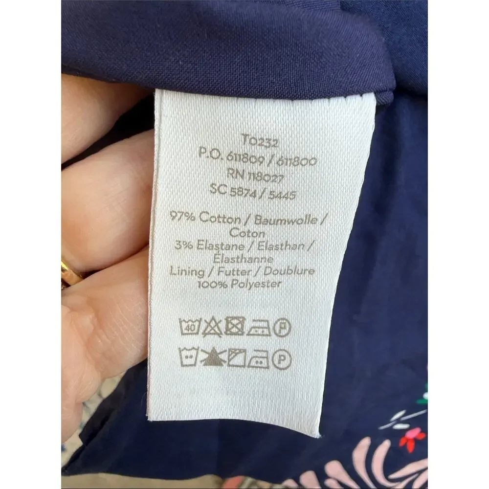 Boden Richmond Pencil Skirt 8 Petite Blue Pink